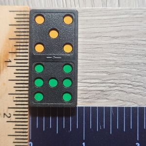 5:7 Vintage Whitman Replacement Domino Large Black Plastic Color Dots Dominoes